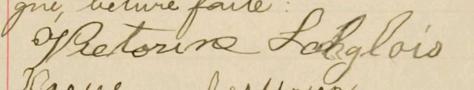 Signature de Victorine Langlois: 5 septembre 1900 Signature de Victorine Langlois: 5 septembre 1900