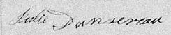 Signature de Julie Dansereau: 19 janvier 1846 Signature de Julie Dansereau: 19 janvier 1846