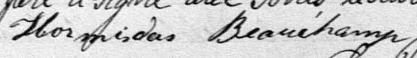 Signature de Hormisdas Beauchamp: 9 octobre 1883 Signature de Hormisdas Beauchamp: 9 octobre 1883