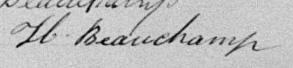 Signature de H. Beauchamp: 9 avril 1896 Signature de H. Beauchamp: 9 avril 1896