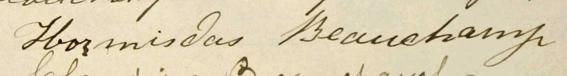 Signature de Hormisdas Beauchamp: 17 juillet 1901 Signature de Hormisdas Beauchamp: 17 juillet 1901