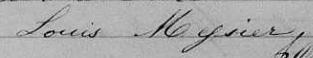 Signature de Louis Messier: 27 janvier 1863 Signature de Louis Messier: 27 janvier 1863