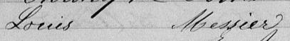 Signature de Louis Messier: 26 septembre 1875 Signature de Louis Messier: 26 septembre 1875