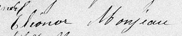 Signature de Eléonore Monjeau: 25 janvier 1848 Signature de Eléonore Monjeau: 25 janvier 1848