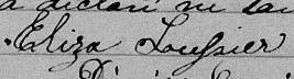 Signature de Eliza Lussier: 25 décembre 1866 Signature de Eliza Lussier: 25 décembre 1866