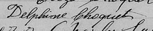 Signature de Delphine Choquet: 18 février 1868 Signature de Delphine Choquet: 18 février 1868