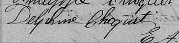 Signature de Delphine Choquet: 3 octobre 1871 Signature de Delphine Choquet: 3 octobre 1871
