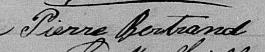Signature de Pierre Bertrand: 18 février 1868 Signature de Pierre Bertrand: 18 février 1868