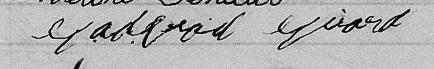 Signature de Gadvod Girard: 27 juillet 1852 Signature de Gadvod Girard: 27 juillet 1852