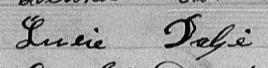 Signature de Lucie Dalpé: 23 janvier 1872 Signature de Lucie Dalpé: 23 janvier 1872
