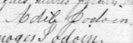 Signature de Adèle Jodoin: 14 novembre 1882 Signature de Adèle Jodoin: 14 novembre 1882