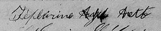 Signature de Zéphirine Ayette: 7 mars 1856 Signature de Zéphirine Ayette: 7 mars 1856