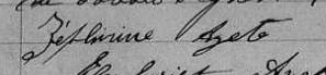 Signature de Zéphirine Ayete: 19 juillet 1859 Signature de Zéphirine Ayete: 19 juillet 1859