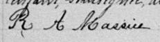 Signature de R A Massüe: 16 juillet 1892 Signature de R A Massüe: 16 juillet 1892