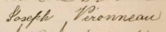 Signature de Joseph Véronneau: 6 janvier 1900 Signature de Joseph Véronneau: 6 janvier 1900