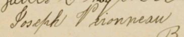 Signature de Joseph Véronneau: 10 juillet 1900 Signature de Joseph Véronneau: 10 juillet 1900