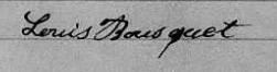 Signature de Louis Bousquet: 22 janvier 1858 Signature de Louis Bousquet: 22 janvier 1858