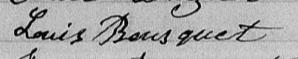 Signature de Louis Bousquet: 12 janvier 1870 Signature de Louis Bousquet: 12 janvier 1870