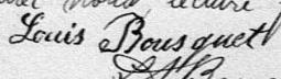 Signature de Louis Bousquet: 30 septembre 1883 Signature de Louis Bousquet: 30 septembre 1883