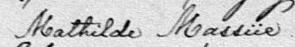 Signature de Mathilde Massüe: 29 mai 1879 Signature de Mathilde Massüe: 29 mai 1879