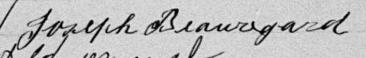 Signature de Joseph Beauregard: 13 septembre 1899 Signature de Joseph Beauregard: 13 septembre 1899