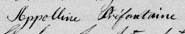 Signature de Appolline Préfontaine: 6 septembre 1888 Signature de Appolline Préfontaine: 6 septembre 1888