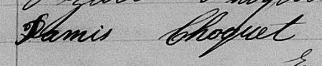 Signature de Damis Choquet: 24 décembre 1873 Signature de Damis Choquet: 24 décembre 1873