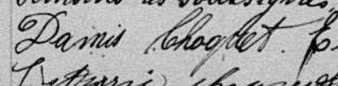 Signature de Damis Choquet: 12 janvier 1889 Signature de Damis Choquet: 12 janvier 1889