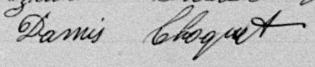 Signature de Damis Choquet: 20 janvier 1890 Signature de Damis Choquet: 20 janvier 1890