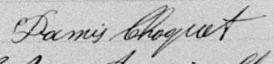 Signature de Damis Choquet: 7 octobre 1890 Signature de Damis Choquet: 7 octobre 1890
