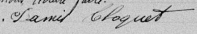 Signature de Damis Choquet: premier novembre 1891 Signature de Damis Choquet: premier novembre 1891