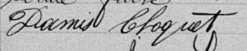 Signature de Damis Choquet: 28 juillet 1895 Signature de Damis Choquet: 28 juillet 1895