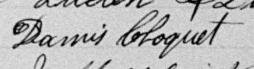Signature de Damis Choquet: premier février 1899 Signature de Damis Choquet: premier février 1899