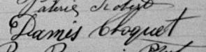 Signature de Damis Choquet: 5 juillet 1899 Signature de Damis Choquet: 5 juillet 1899