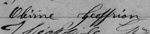 Signature de Olévine Geoffrion: 2 mars 1859 Signature de Olévine Geoffrion: 2 mars 1859