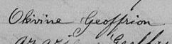 Signature de Olévine Geoffrion: 24 février 1875 Signature de Olévine Geoffrion: 24 février 1875
