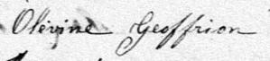 Signature de Olévine Geoffrion: 11 août 1879 Signature de Olévine Geoffrion: 11 août 1879