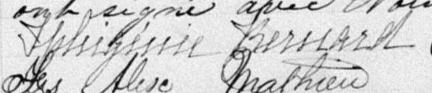 Signature de Iphigénie Bernard: 12 mars 1879 Signature de Iphigénie Bernard: 12 mars 1879