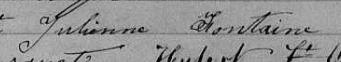 Signature de Justine Fontaine: 15 janvier 1861 Signature de Justine Fontaine: 15 janvier 1861