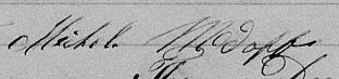 Signature de Michel Mcdoff: 12 juin 1861 Signature de Michel Mcdoff: 12 juin 1861