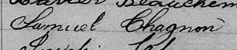 Signature de Samuel Chagnon: 18 août 1871 Signature de Samuel Chagnon: 18 août 1871