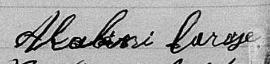 Signature de Alabini Larose: 16 septembre 1872 Signature de Alabini Larose: 16 septembre 1872