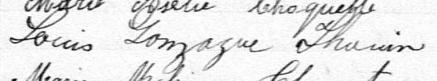 Signature de Louis Gonzague Thouin: 25 février 1884 Signature de Louis Gonzague Thouin: 25 février 1884