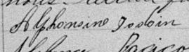 Signature de Alphonsine Jodoin: 29 novembre 1897 Signature de Alphonsine Jodoin: 29 novembre 1897