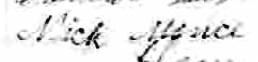Signature de Nick Mance: 15 octobre 1916 Signature de Nick Mance: 15 octobre 1916