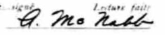 Signature de A. McNabb: 4 octobre 1925 Signature de A. McNabb: 4 octobre 1925