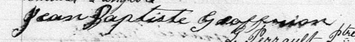 Signature de Jean Baptiste Geoffrion: 16 février 1884 Signature de Jean Baptiste Geoffrion: 16 février 1884
