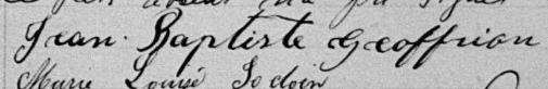 Signature de Jean-Baptiste Geoffrion: premier octobre 1893 Signature de Jean-Baptiste Geoffrion: premier octobre 1893