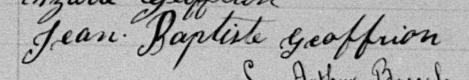 Signature de Jean Baptiste Geoffrion: 28 décembre 1893 Signature de Jean Baptiste Geoffrion: 28 décembre 1893