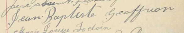 Signature de Jean-Baptiste Geoffrion: 20 octobre 1901 Signature de Jean-Baptiste Geoffrion: 20 octobre 1901
